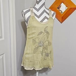 Miss Me Flower Embellished Tank Top